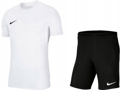 Biało-czarny strój sportowy na WF Nike Park BV6708-100 + BV6855-010 rXL