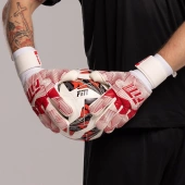 Biało-czerwone rękawice bramkarskie Football Masters Varis X White Red