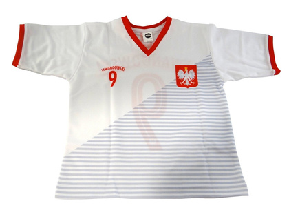 Komplet piłkarski Reda Polska Lewandowski 2018 junior biało-czerwony