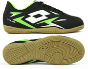 Czarno-zielone buty piłkarskie halówki Lotto Solista 700 VI  218138 1I3 - Junior