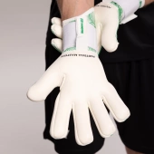 Biało-zielone rękawice bramkarskie Football Masters Varis X Pro White Green NC