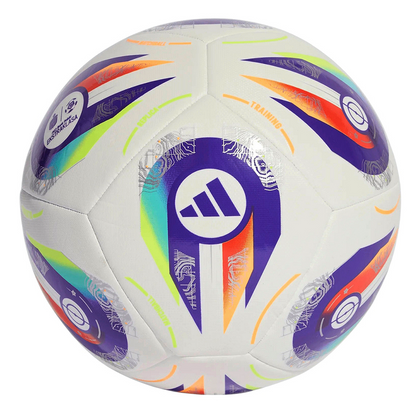 Biało-fioletowa piłka nożna Adidas Ekstraklasa Training JY1298