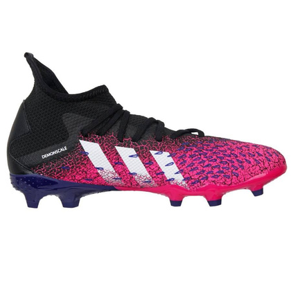 Czarno-różowe buty piłkarskie korki Adidas Predator Freak.3 FG FW7514