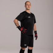 Czarno-czerwone rękawice bramkarskie Football Masters Varis X Black Red
