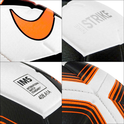 Biało-pomarańczowa piłka Nike Strike Team IMS SC3535-101 r5