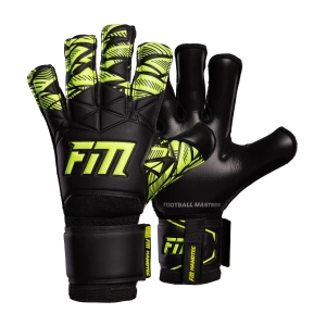 Czarno-zielone rękawice bramkarskie Football Masters Invictus X Training Black Green
