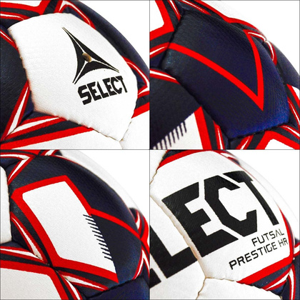 Biało-fioletowa piłka Select Futsal Prestige HR r4