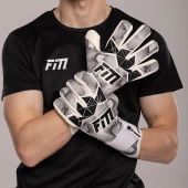 Biało-czarne rękawice bramkarskie Football Masters Varis X Pro White Black