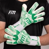 Biało-zielone rękawice bramkarskie Football Masters Varis X Pro White Green NC