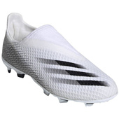Biało-czarne buty piłkarskie korki Adidas X Ghosted.3 LL FG EG8151 - Junior