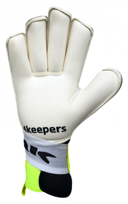 Biało-seledynowe rękawice bramkarskie 4Keepers Diamo Chriso RF - Junior