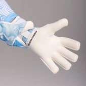 Biało-niebieskie rękawice bramkarskie Football Masters Varis X PRO White Blue