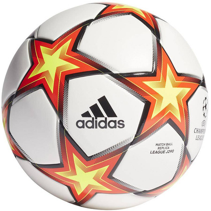 Biało-pomarańczowa piłka nożna adidas Finale League Junior 290 Pyrostorm GU0212 - rozmiar 4