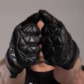 Czarne rękawice bramkarskie Football Masters Invictus X All Black