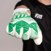 Biało-zielone rękawice bramkarskie Football Masters Varis X Pro White Green