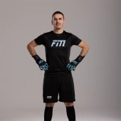 Czarno-błękitne rękawice bramkarskie Football Masters Invictus X Training Black Blue