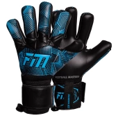 Czarno-niebieskie rękawice bramkarskie Football Masters Varis X Black Blue