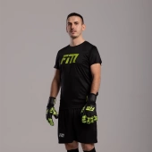 Czarno-zielone rękawice bramkarskie Football Masters Invictus X Training Black Green