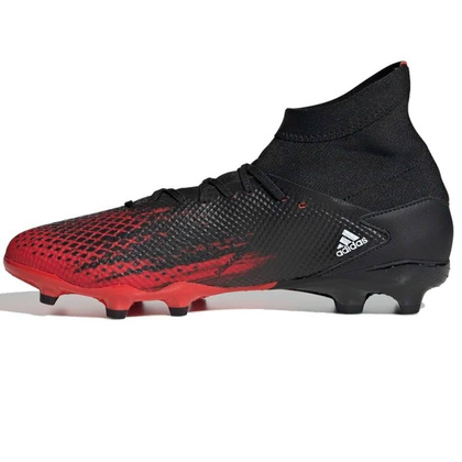 Czarno-czerwone buty piłkarskie korki Adidas Predator 20.3 FG EE9555