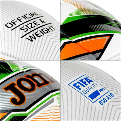 Biało-zielona piłka futsal Joma Grafity r4