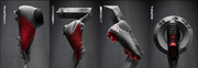 Czerwono-szare buty pilkarskie Nike Hypervenom Club FG AJ4146-600 JR