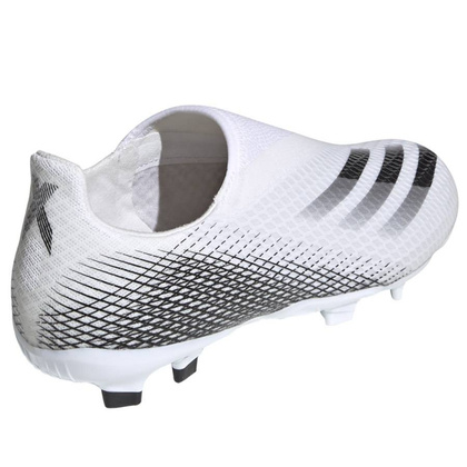 Biało-czarne buty piłkarskie korki Adidas X Ghosted.3 LL FG EG8151 - Junior
