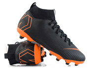 Czarno-pomarańczowe buty piłkarskie Nike Mercurial Superfly Academy MG AH7337-081 JR