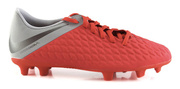 Czerwono-szare buty pilkarskie Nike Hypervenom Club FG AJ4146-600 JR