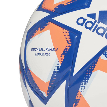 Biało-niebieska piłka nożna Adidas Finale 20 Junior 350g FS0266 - rozmiar 4