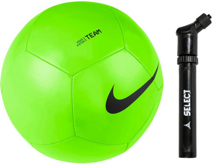 Zielona piłka nożna Nike Pitch Team DH9796-310 - rozmiar 5 + Pompka Select