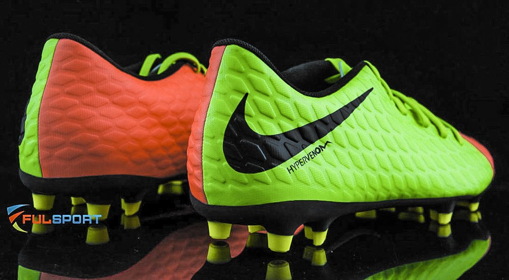 Zielono-pomarańczowe buty piłkarskie Nike Hypervenom Phade