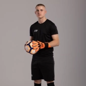 Pomarańczowo-czarne rękawice bramkarskie Football Masters Invictus X PRO Orange Fluo