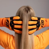 Pomarańczowo-czarne rękawice bramkarskie Football Masters Varis X Orange Fluo