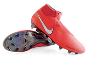 Czerwone buty piłkarskie Korki lanki Nike Phantom VSN Elite DF FG AO3262-600 - profes.