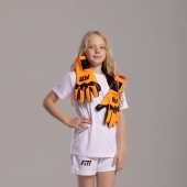 Pomarańczowo-czarne rękawice bramkarskie Football Masters Varis X PRO Orange Fluo