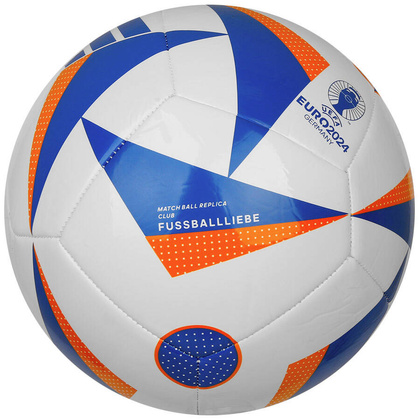Biało-niebieska piłka nożna Adidas Fussballliebe Club Euro 2024 IN9371