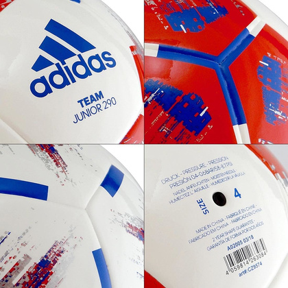 Biało-czerwona piłka nożna Adidas Team 290G CZ9574 r4