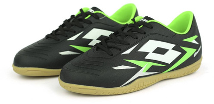 Czarno-zielone buty piłkarskie halówki Lotto Solista 700 VI  218138 1I3 - Junior