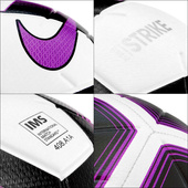Biało-fioletowa piłka Nike Strike Team IMS SC3535-100 r5