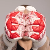 Biało-czerwone rękawice bramkarskie Football Masters Varis X White Red