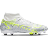 Biało-srebrne buty piłkarskie Nike Mercurial Superfly 8 Academy MG CV0843-107