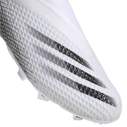 Biało-czarne buty piłkarskie korki Adidas X Ghosted.3 LL FG EG8151 - Junior