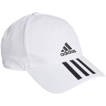 Biała czapka z daszkiem Adidas Aeroready Baseball Cap 3 Stripes GM4511 - męska