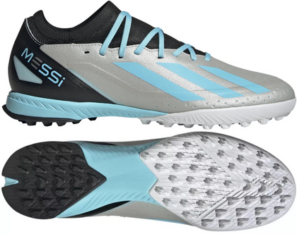 Szaro-błękitne buty turfy Adidas X Crazyfast Messi.3 IE4073