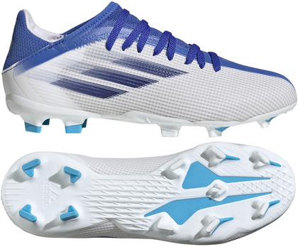 Biało-niebieskie buty piłkarskie korki Adidas X Speedflow.3 FG GW7488 - Junior