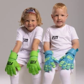 Limonkowe rękawice bramkarskie Football Masters Invictus X Junior Lime