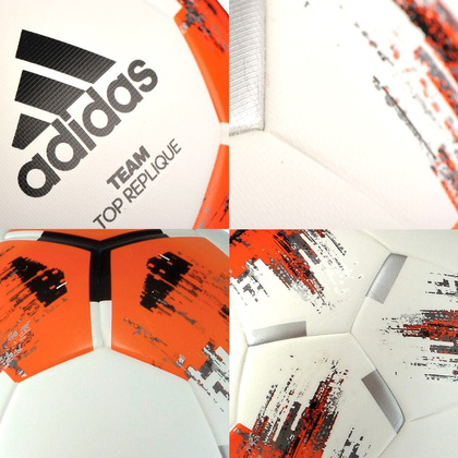  Biało-pomarańczowa piłka nożna Adidas Team Top Replique CZ2234 r4