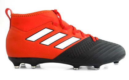 Czerwono-czarne buty piłkarskie Adidas ACE 17.1 FG BA9214 JR
