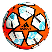 Pomarańczowo-biała piłka nożna Liga Mistrzów Adidas Finale 21 Club GK3469 - rozmiar 5 + Pompka Select