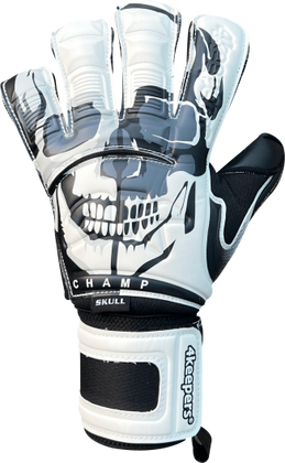 Biało-czarne rękawice bramkarskie 4Keepers Champ Halloween